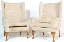 QUEEN ANNE PARKER KNOLL WINGBACK ARMCHAIRS