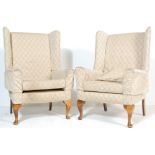 QUEEN ANNE PARKER KNOLL WINGBACK ARMCHAIRS