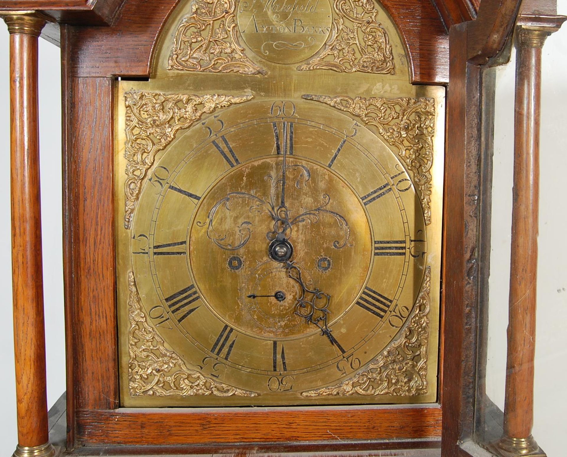 EARLY VICTORIAN BRASS FACED LONGCASE CLOCK BY J WAKEFIELD OF AYTON BANKS - Image 2 of 5