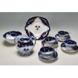 19TH CENTURY VICTORIAN STAFFORDSHIRE BLUE AND WHITE TEA SET