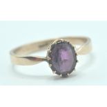 9CT GOLD AND AMETHYST DRESS RING