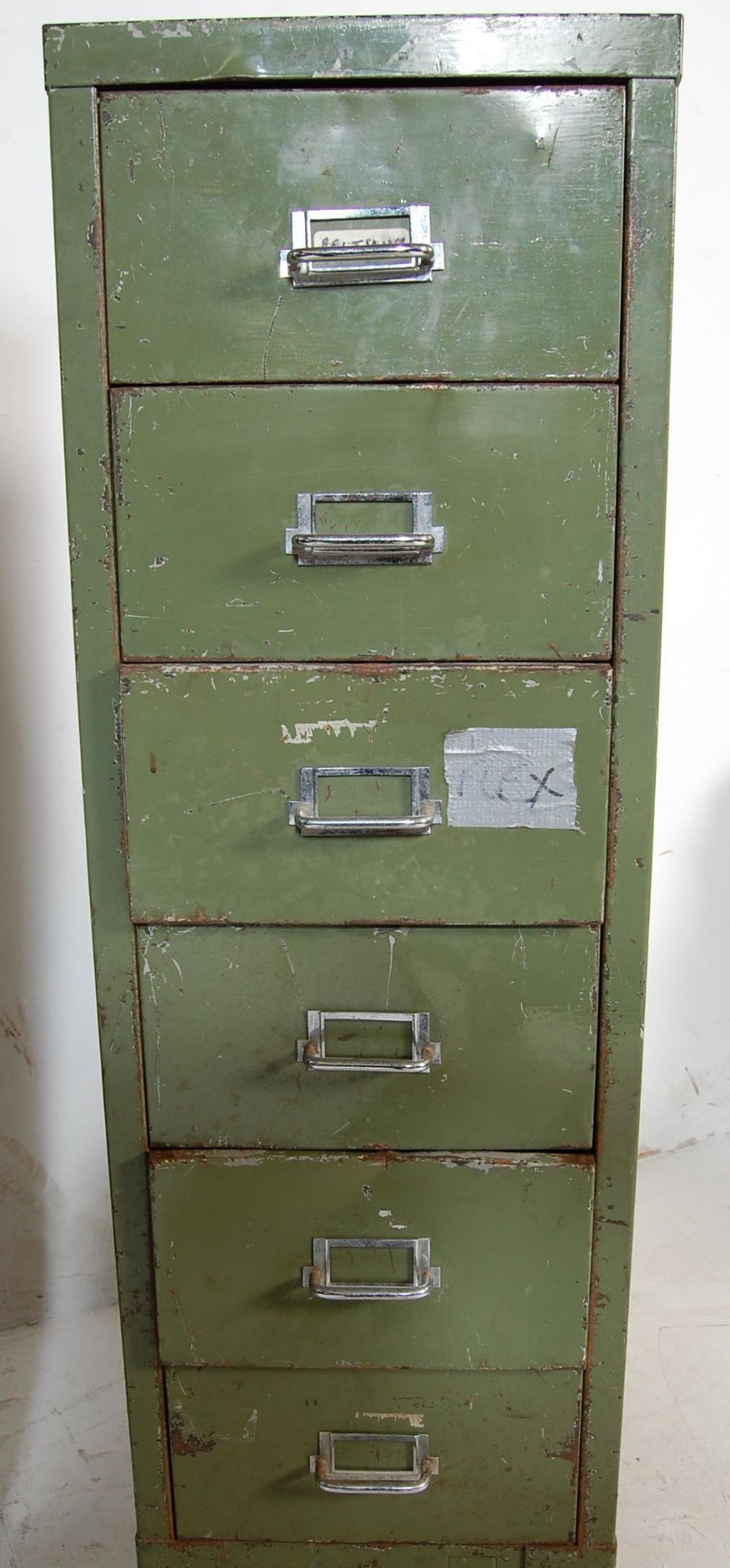 TWO RETRO VINTAGE INDUSTRIAL FACTORY METAL FILING CABINET - Image 2 of 6