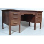 AIR MINISTRY STYLE OAK 1950'S TWIN PEDESTAL DESK