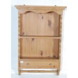 COUNTRY PINE 20TH CENTURY HANGING WALL SHELF CABINET