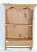 COUNTRY PINE 20TH CENTURY HANGING WALL SHELF CABINET