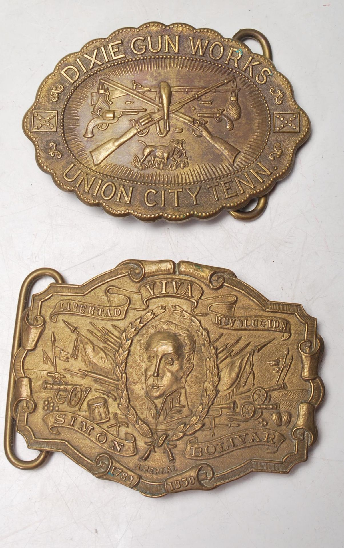 COLLECTION OF AMERICAN BRASS BELT BUCKLES - Image 4 of 7