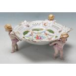 ANTIQUE GERMAN DRESDEN PORCELAIN CHERUB CENTREPIECE BOWL