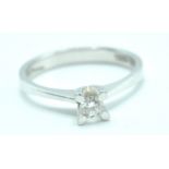 14CT WHITE GOLD DIAMOND SOLITAIRE RING