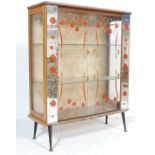 1950'S RETRO MID CENTURY FORMICA CHINA DISPLAY CABINET