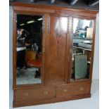 EDWARDIAN MAHOGANY TRIPLE COMPACTUM WARDROBE