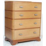 EARLY 20TH CENTURY ART DECO 1930S LIMED OAK PEDESTAL CHEST OF DRAWERS