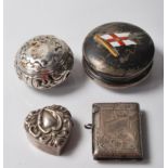 COLLECTION OF ANTIQUE HALLMARKED STERLING SILVER PILL BOX