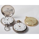 THREE VINTAGE POCKET WATCHES INCLUDING TWO SILVER