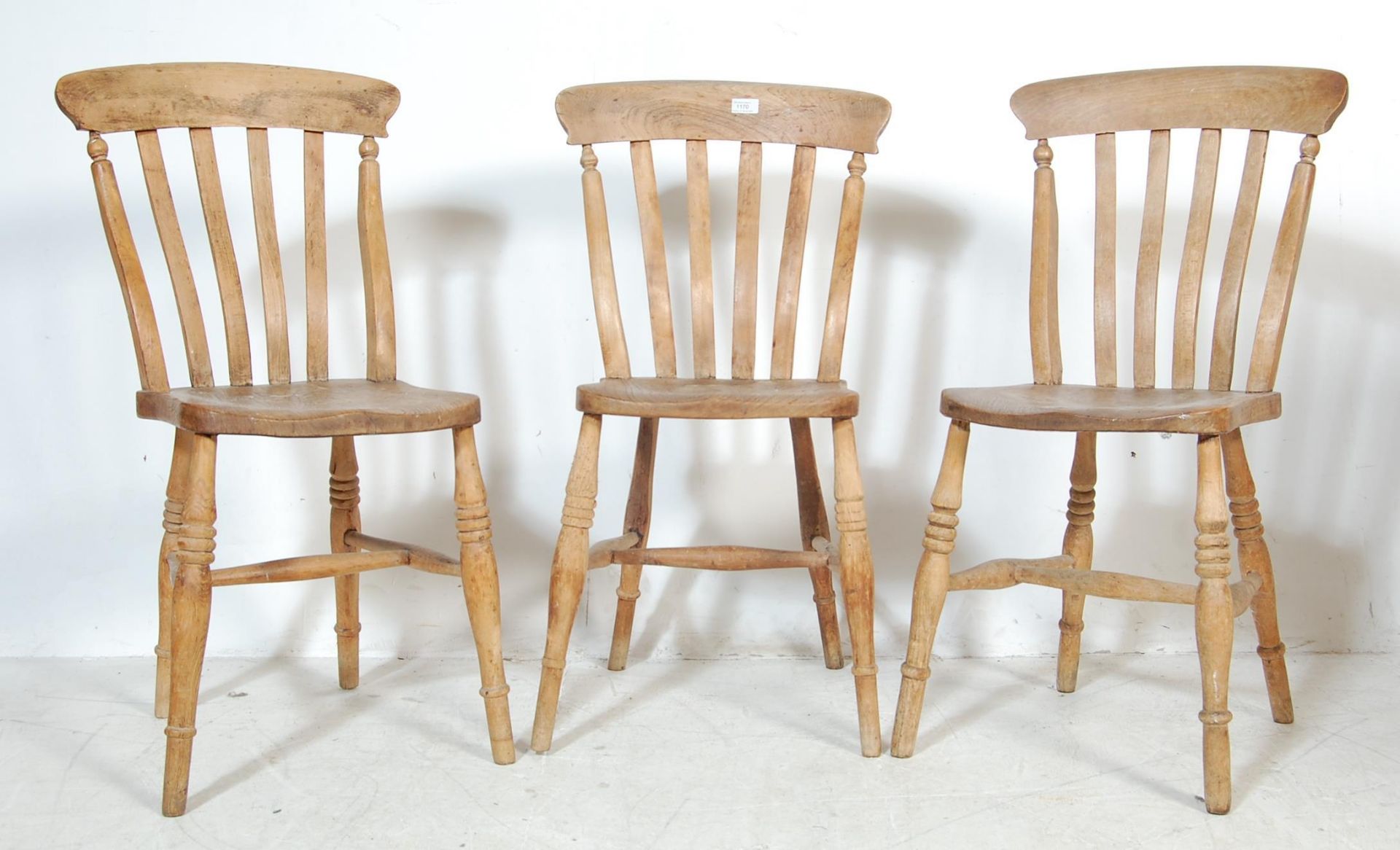 VICTORIAN 19TH CENTURY BEECH & ELM DINING CHAIRS