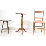 TWO OCCASIONAL SIDE TABLES / WINE TABLE AND A BEDROOM CHAIR