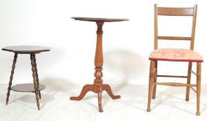 TWO OCCASIONAL SIDE TABLES / WINE TABLE AND A BEDROOM CHAIR