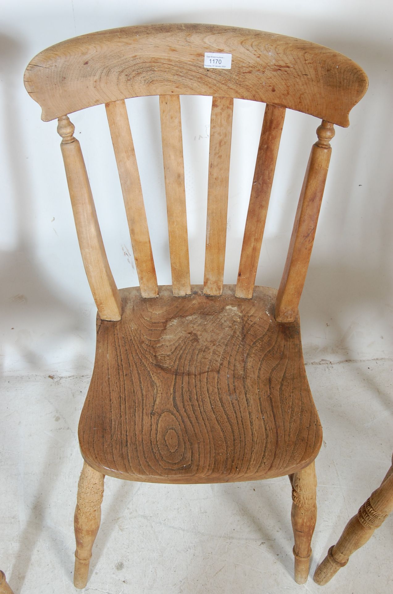 VICTORIAN 19TH CENTURY BEECH & ELM DINING CHAIRS - Image 4 of 7