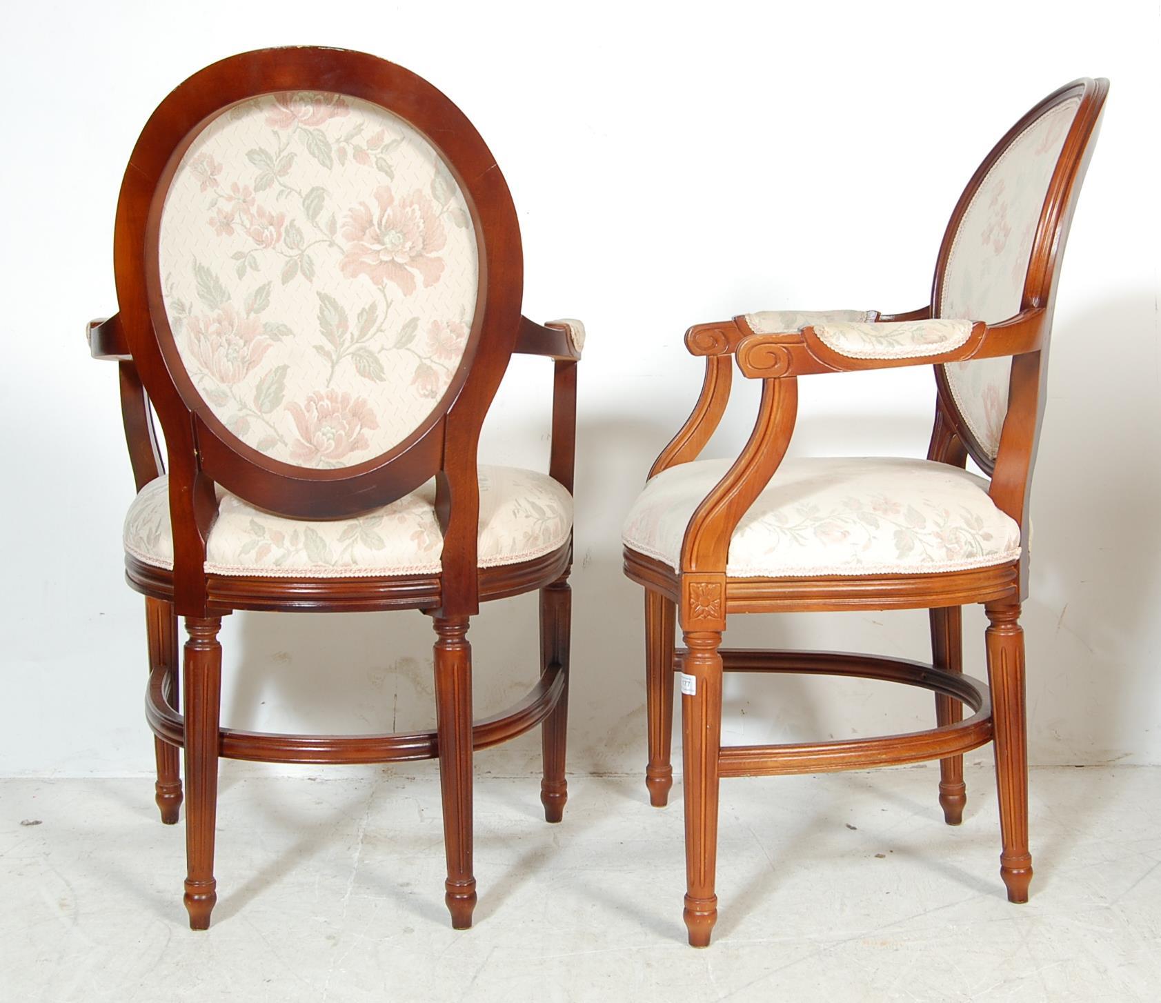 SET OF 4 FRENCH MAHOGANY FAUTEUIL ARMCHAIRS - Image 4 of 4