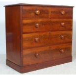 VICTORIAN MAHOGANY 2 OVER 3 CHEST OF DRAWERS