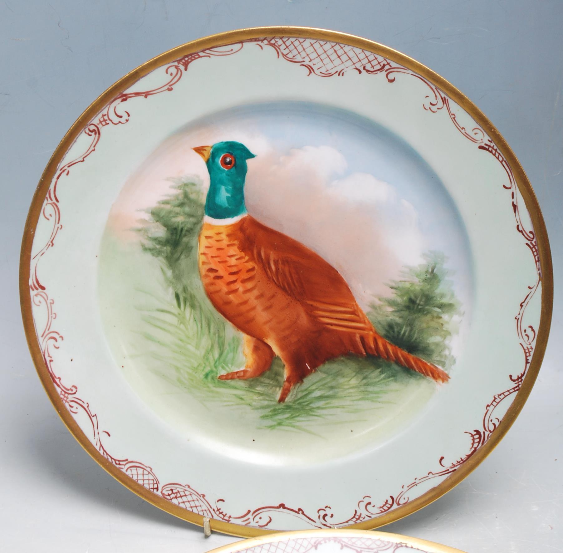 SET 4 JEAN POUYAT LIMOGES GAME BIRD CABINET PLATES - Image 2 of 6