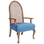 1930’S QUEEN ANNE STYLE BERGERE FIRESIDE ARMCHAIR