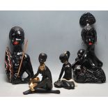 COLELCTION OF FOUR VINTAGE 1950S BLACKAMOOR DECORATIVE PLAQUES AND FIGURINES