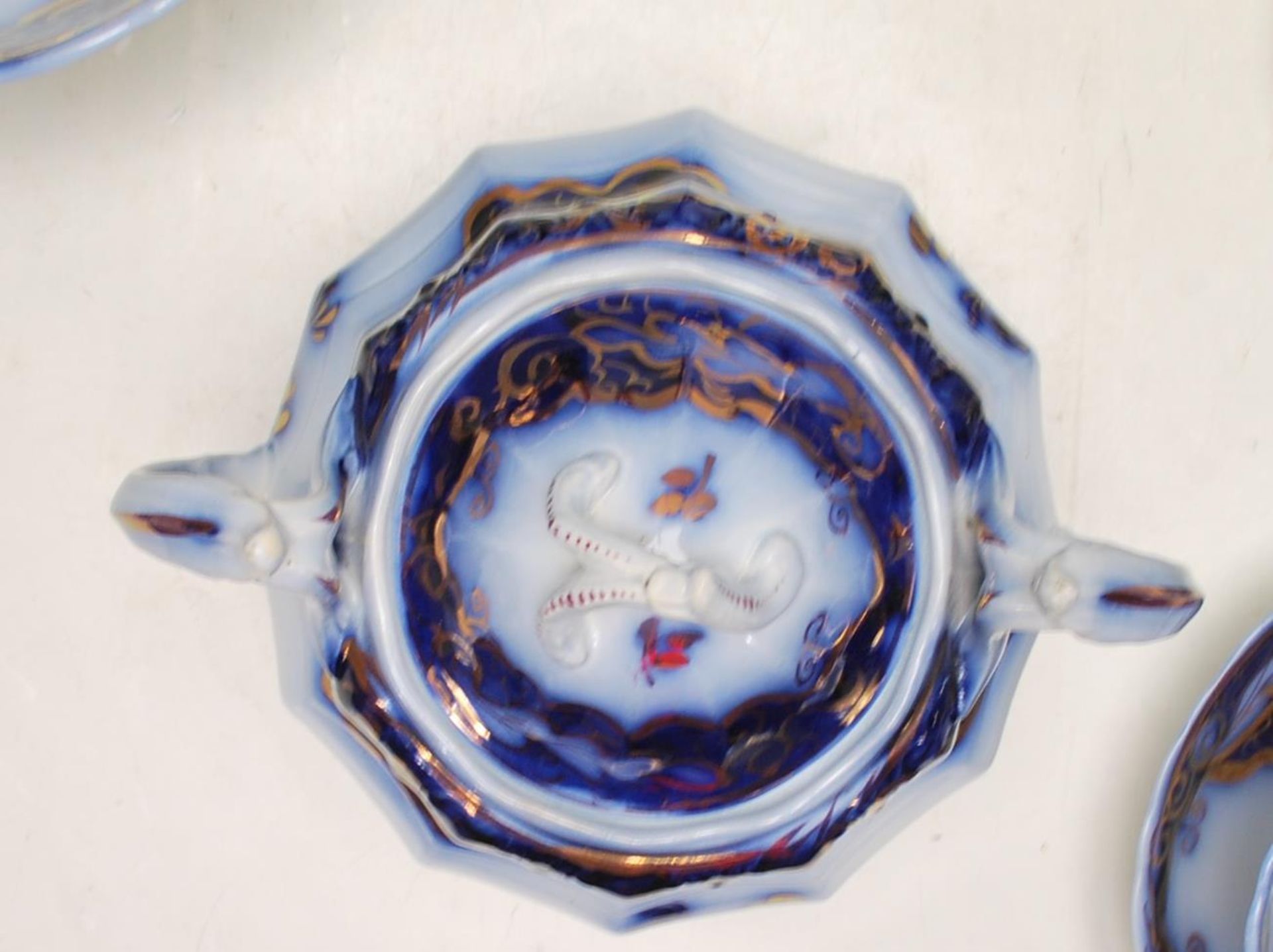 19TH CENTURY VICTORIAN STAFFORDSHIRE BLUE AND WHITE TEA SET - Image 3 of 10