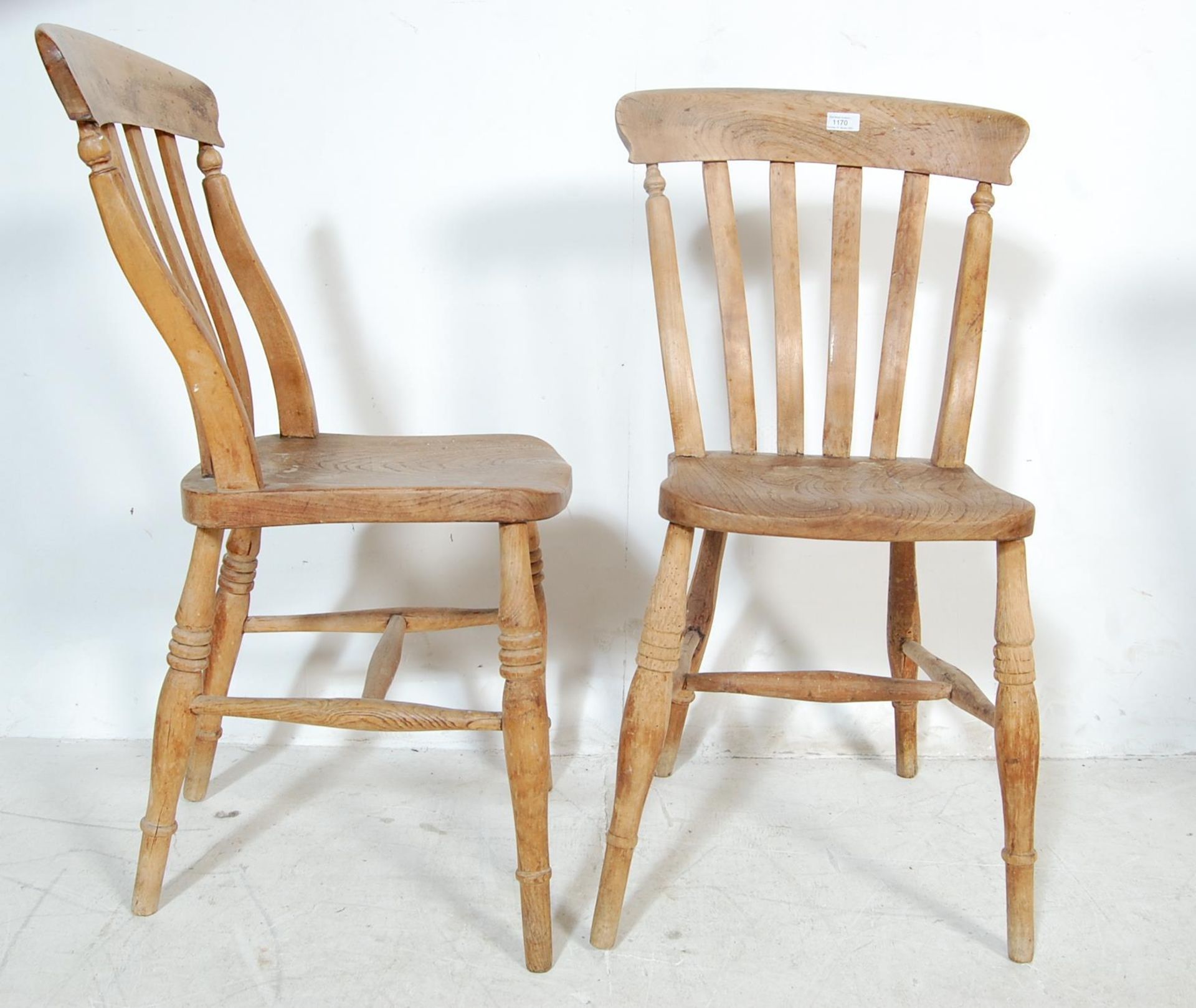 VICTORIAN 19TH CENTURY BEECH & ELM DINING CHAIRS - Image 6 of 7