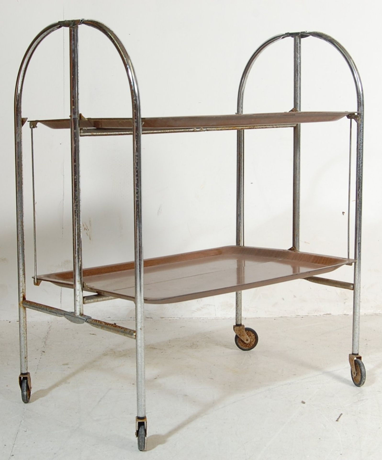 MID CENTURY GERLINOL BRESHEY DINETT - CHROME BASE FOLDING TROLLEY