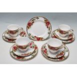 MID 20TH CENTURY ENGLISH ROSE TEA SERVICE BY WASHI