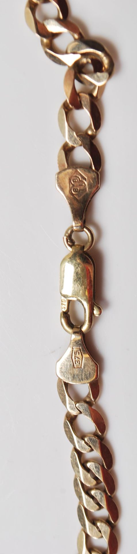 9CT GOLD FLAT LINK NECKLACE CHAIN - Image 6 of 7