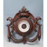 VICTORIAN 19TH CENTURY CARVED OAK BAROMETER