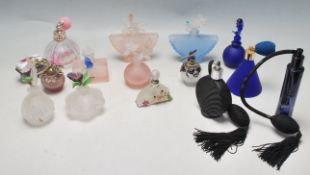 12 VINTAGE RETRO GLASS PERFUME BOTTLES