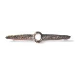 VINTAGE MURRLE BENNETT & CO SILVER AND MOONSTONE BAR BROOCH