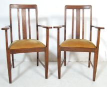 TWO 1930’S ANTIQUE STYLE OAK CARVER CHAIRS