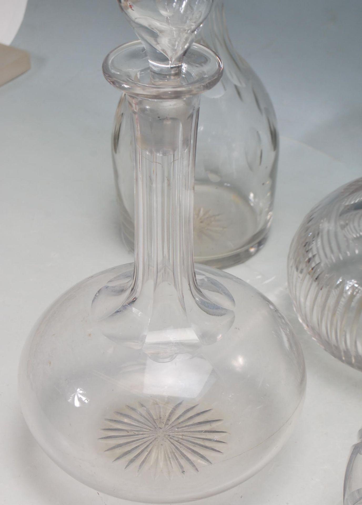 NINE 19TH CENTURY VICTORIAN CUT GLASS DECANTERS - Image 4 of 7