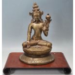 SINO TIBETAN BRASS DEITY OF SHIVA IN LOTUS POSITION