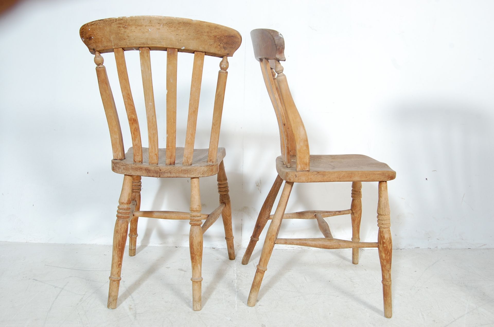 VICTORIAN 19TH CENTURY BEECH & ELM DINING CHAIRS - Image 7 of 7