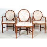 SET OF 4 FRENCH MAHOGANY FAUTEUIL ARMCHAIRS