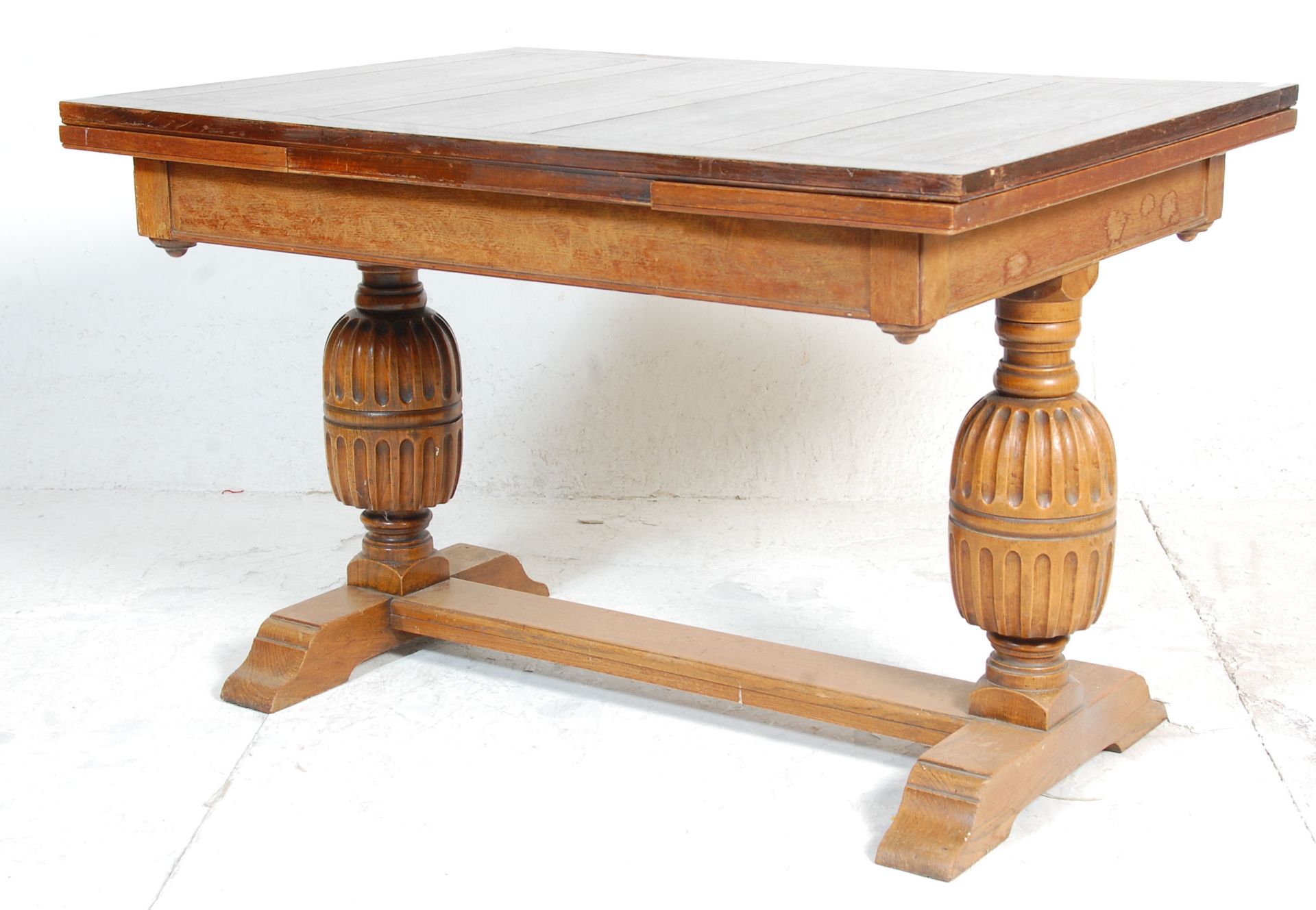 EARLY 20TH CENTURY OAK REFECTORY DINING TABLE