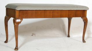 ANTIQUE 20TH CENTURY QUEEN ANNE STYLE DUET PIANO STOOL