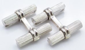 French 18ct White Gold Boucheron Baton Cufflinks