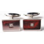 18ct WHITE GOLD & DIAMOND CUFFLINKS