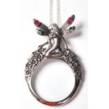 SILVER FAIRY MAGNIFYING GLASS NECKLACE