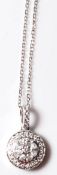 18CT WHITE GOLD AND DIAMOND PENDANT NECKLACE