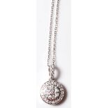 18CT WHITE GOLD AND DIAMOND PENDANT NECKLACE