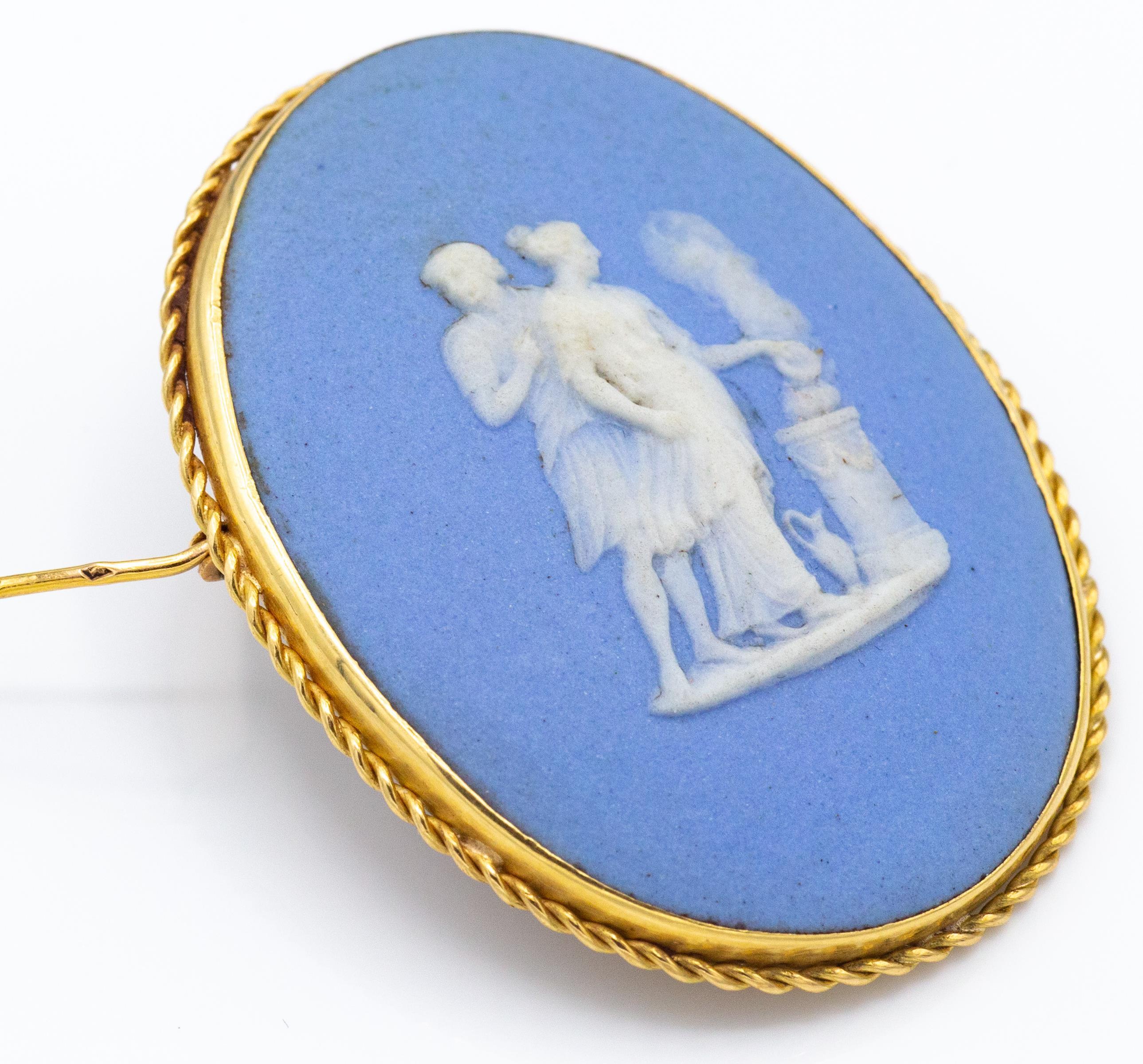 Antique 18ct Gold Mounted Wedgwood Brooch Pin - Image 3 of 6