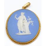An Antique 18ct Gold Mounted Wedgwood Pendant