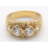 A French 18ct Gold & Diamond Ring