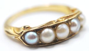 ANTIQUE 18CT GOLD AND SEED PEARL RING